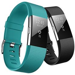 Hanlesi Bands Compatible with Fitbit Charge 2, Soft Silicone Breathable Fashion Sport Strap for Fit bit Charge2 Replacement Original Accessory