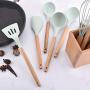 Cooking Utensils, Silicone Cookware Kitchenware Set Of 9 Kitchen Tools Fresh Blue (Without Storage Bin)