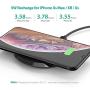RAVPower Qi Certified Fast Wireless Charger, 5W for iPhone X XR XS Max, 10W for Galaxy S9+ Note 8, Compatible with All Qi-Enabled Phones (No Adapter) (Renewed)