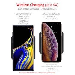 Fast Wireless Charger 10W by TalkWorks | Qi Certified Wireless Charging Pad Wall Adapter for Apple iPhone XS, iPhone XS Max, iPhone XR, iPhone X, iPhone 8, Samsung Galaxy S9, S8, S7, Note - Black