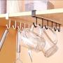 MOVEmen Kitchen Storage Rack Cupboard Hanging Hook Hanger Chest Storage Organizer Holder Jewelry Stand Kitchenware Umbrella Hanger Door Shower Curtain Hook Toothpaste Holder Mop Shelf (Black)