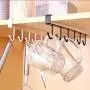 MOVEmen Kitchen Storage Rack Cupboard Hanging Hook Hanger Chest Storage Organizer Holder Jewelry Stand Kitchenware Umbrella Hanger Door Shower Curtain Hook Toothpaste Holder Mop Shelf (Black)