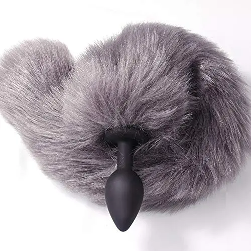 Vibó?Rators Toy for Women Artificial Fox Tail Silicone Anales Plug Couple Game Cosplay Props Anales Trainer Beginner Gray by YSQ-SH