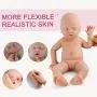 Vollence 18 inch Eye Closed Full Silicone Reborn Baby Doll That Look Real,Not Vinyl Material Dolls,Sleeping Lifelike Baby Dolls,Realistic Newborn Real Baby Doll,Soft Handmade Silicone Alive Baby Doll
