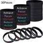 36 Pieces Inspirational Silicone Bracelets Motivational Rubber Wristbands Stretch Rubber Bracelets for Men and Women