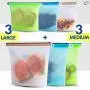 Silicone Bags Reusable Silicone Food Bag Reusable Sandwich Bags Reusable Ziplock Bags Silicone Storage Bags Silicon Containers Plastic Conteiner Freezer Gallon Size Zip Snack Lunch Sous Vide