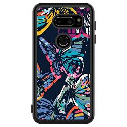 LG V30 ThinQ Case,Flexible Soft TPU Cover Shell,Slim Silicone Black Rubber Non-Slip Durable Design Protective Phone Case for LG V30 ThinQ -Butterfly