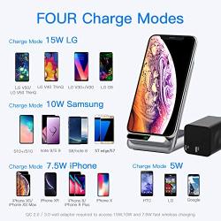 Yootech 15W Fast Wireless Charger with Cooling Fan,15W for LG V30/V35/G8,7.5W Wireless Charging Stand with Adapter Compatible iPhone 11/11 Pro/11 Pro Max/Xs MAX/XR/XS,10W for Galaxy Note10/Note10+/S10