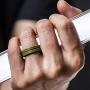 ThunderFit Mens Silicone Rings 7 Rings / 4 Rings / 1 Ring - Brushed Top Beveled Edges Rubber Wedding Bands 6.35mm Wide - 2mm Thick