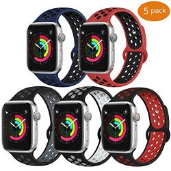 Bravely klimbing Compatible with Apple Watch Band 44mm 42mm 40mm 38mm, Soft Silicone iWatch Bands Replacement Sport Bands for iWatch Series 5 4 3 2 1 for Men and Women S/M M/L