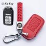 Hey Kaulor Car Key Cover Genuine Leather Smart Key Keyless Remote Entry Fob Case Cover with Key Chain for 2014-2019 Honda Odyssey (7 Buttons,