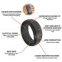 Dookeh Silicone Wedding Ring for Men - Mens Silicone Wedding Band - Breathable Skin Safe Improved Design for Crossfit Workout Swimming Firefighters Military