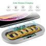 ZealSound Wireless Charging Pad, 5 Coils Wireless Charger Metal Aluminum, Dual Fast Anti-Slip Silicon with Quick QC 3.0 Adapter Chargers Station Dock for Qi Phones New AirPods Multiple Devices(Black)