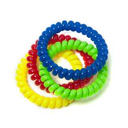 Chewable Jewelry Large Coil Bracelet - Fun Sensory Motor Aid - Speech And Communication Aid - Great For Autism And Sensory-Focused Kids 4 Pack 4 Colors