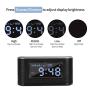 InstaBox W33 Bluetooth Dual Alarm Clock with Wireless Charging, FM Radio, USB Charging Port, Digital Display, AUX-IN, Snooze, Sleep Timer, Battery Backup, 4 Dimmer for Bedroom, Office, Hotel