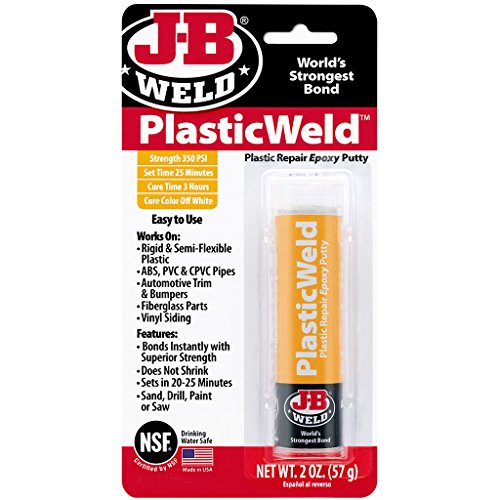 J-B Weld 8237 PlasticWeld Plastic Repair Epoxy Putty - 2 oz.
