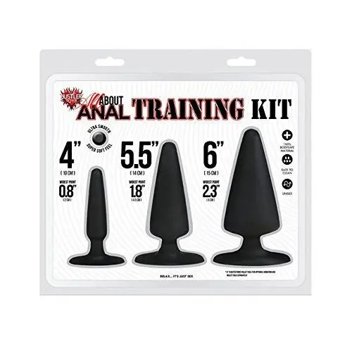 Hustler Toys All About Anal Seamless Silicone Anal Training Kit, Black