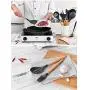 Silicone Cooking Utensil Kitchen Set - Silicone Kitchenware with Wooden Handle, Silicone Set Scraper Set - Non-stick Kitchen Tool Baking Cooking Set, 9-piece set A