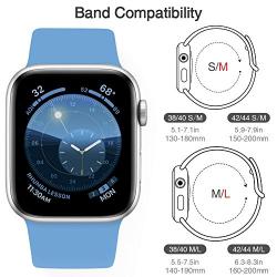 SWHAS Sport Bands Compatible Apple Watch Band 40mm 44mm 38mm 42mm, Soft Silicone Sport Strap Replacement Wristband for iWatch Series 5 4 3 2 1, for Women Men