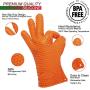 Oven Mitts/BBQ Gloves 10.6 inch Best Indoor & Outdoor Cooking Heat Resistant Silicone Gloves