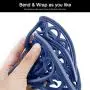 Non Slip Silicone Carved Trivet Mats Set For Dishes- Heat Resistant Coasters-Modern Kitchen Hot Pads For Pots & Pans | (Round, Set of 3, Navy Blue)