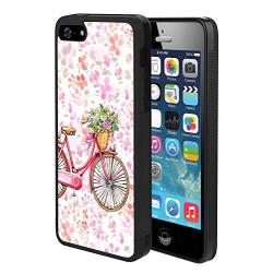 iPhone SE 5s 5 Case,Flexible Soft TPU Cover Shell,Slim Silicone Black Rubber Non-Slip Durable Design Protective Phone Case for iPhone SE 5s 5 -Bicycle