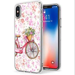 iPhone Xs iPhone X Case,Flexible Soft TPU Cover Shell,Slim Silicone Black Rubber Non-Slip Durable Design Protective Phone Case for iPhone Xs iPhone X -Bicycle
