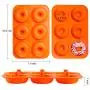 3-Pack Silicone Donut Baking Pan of 100% Nonstick Silicone. BPA Free Mold Sheet Tray. Makes Perfect 3 Inch Donuts. Tray Measures 10x7 Inches. Easy Clean, Dishwasher Microwave Safe