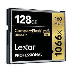 Lexar Professional 1066x 128GB VPG-65 CompactFlash card (Up to 160MB/s Read) LCF128CRBNA1066