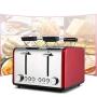 4 slice toaster stainless steel, 6-speed professional temperature control,30 seconds rapid heating,Red