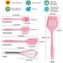 Silicone Kitchenware Set, 5 Pieces of Silicone Kitchen Utensils, Kitchen Spatula Set - Best Non-Stick Kitchen Cookware Set, Suitable for Cooking