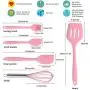 Silicone Kitchenware Set, 5 Pieces of Silicone Kitchen Utensils, Kitchen Spatula Set - Best Non-Stick Kitchen Cookware Set, Suitable for Cooking