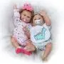 Silicone Full Body Reborn Baby Dolls Twins Boy and Girl 20 inch Anatomically Correct Newborn Size Bebe Look Real Washable Toys for Toddler Doll House 2 PCS