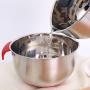 Mixing Bowl, Stainless Steel Mixing Bowl With Pouring Spout, Handle and Non Slip Silicone Base, Egg Beating Pan Kitchenware Cooking Tool For Home(18CM)