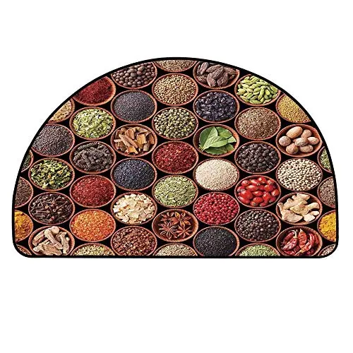 YOLIYANA Modern Doormat,Fresh Organic Herbs and Spices Image Kitchenware Home Culture Natural Cafe Design Entryway Mat,39.3" H x 78.7" L
