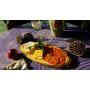roro Hand-Crafted Long, Sustainable Wood Serving and Cutting Board with Bark, Large