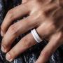 ThunderFit Mens Silicone Rings 7 Rings / 4 Rings / 1 Ring - Brushed Top Beveled Edges Rubber Wedding Bands 6.35mm Wide - 2mm Thick