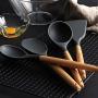 Silicone Wooden Handle Kitchenware Shovel Soup Spoon High Temperature Resistance Cooking Tools