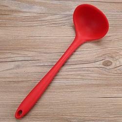 SEADEEP Practical Silicone Kitchenware High Temperature Resistance Spoon Non-stick Cookware Rice Spoon Leak Shovel