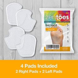 ZenToes Dancer Pads 4 Count Gel Cushions Protect and Relieve Metatarsal, Sesamoid, Ball of Foot Pain - 2 Pairs