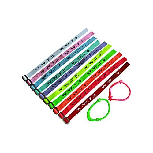 20 plus 2 WWJD Bracelets - What Would Jesus Do Woven Wristbands Per Pack - Religious Christian WWJD Bracelet for fundraisers Neon, Pastel Color, 20 pieces plus 2, Perfect for men women boys and girls