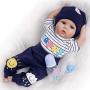 Reborn Baby Doll Outfits Accessories 3 Piece Set for 20"- 22" Newborn Boy Yellow and Dark Blue