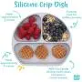 Bumkins Silicone Grip Dish, Suction Plate, Divided Plate, Baby Toddler Plate, BPA Free, Microwave Dishwasher Safe ? Gray