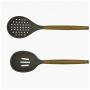 Kitchen tools safety and environmental cooking spoon shovel wooden handle 7 pieces of silicone kitchenware