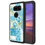 LG V30 ThinQ Case, Blue Flower Shock-Absorption TPU Rubber Bumper LG V30 ThinQ Case, Ultra Thin Slim Protective Cover for LG V30 ThinQ-Black