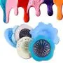 Acrylic Pouring Strainer, 8 Pieces Plastic Silicone Strainer Flower Drain Basket for Pouring Acrylic Paint, Flower Strainers Plastic Silicone Drain Basket Unique Pattern Train Art Supplies