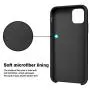 Anuck iPhone 11 Case, Anti-Slip Liquid Silicone Gel Rubber Bumper Case with Soft Microfiber Lining Cushion Slim Hard Shell Shockproof Protective Case Cover for Apple iPhone 11 6.1" 2019 - Black