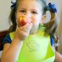 Silicone Baby Bibs Easily Wipe Clean - Comfortable Soft Waterproof Bib Keeps Stains Off, Set of 2 Colors (Orange/Gray)