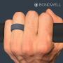 BONDWELL Silicone Wedding Ring for Men Save Your Finger & A Marriage Safe, Durable Rubber Wedding Band for Active Athletes, Military, Crossfit, Weight Lifting, Workout