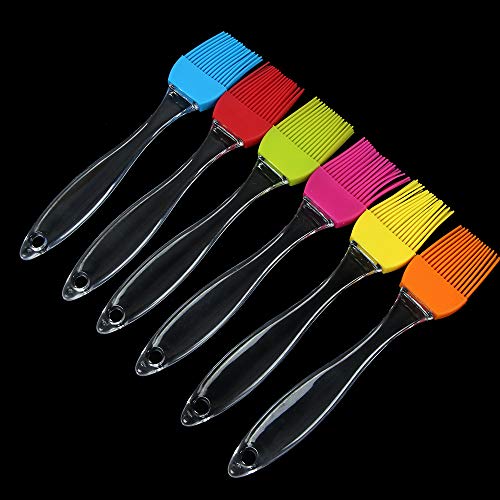 VEIREN 6 Pieces Silicone Basting Brush Roasting Meat Steaks Brushes Oil Butter Sauce Marinades Brushing Tools BBQ Grill Pastries Cooking Utensils